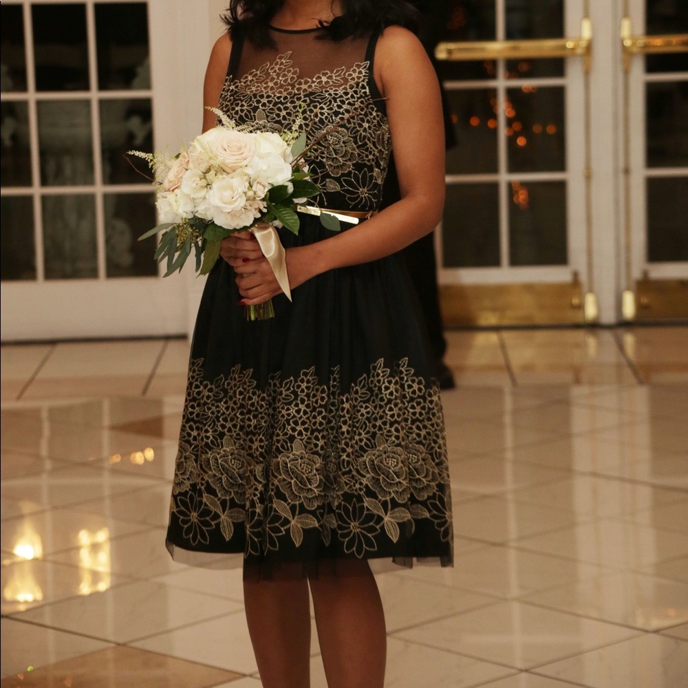 Eliza J Embroidered Cocktail Dress